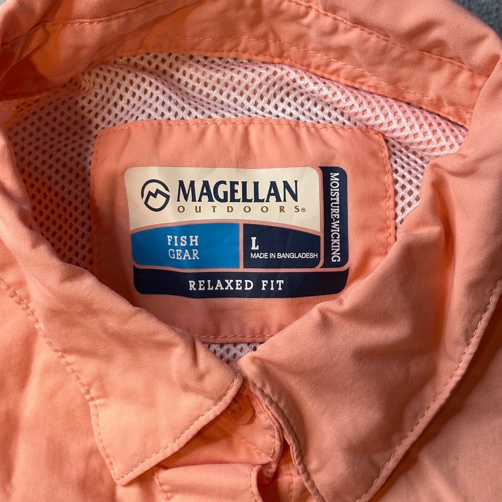 Magellan Fishing Shirt Womens L Peach Laguna Madre Relaxed Fit Moisture-Wicking - Picture 3 of 11